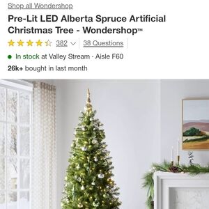 Wondershop LED Lit Alberta Spruce Christmas Tree 6.5' (Pick Up Only!)